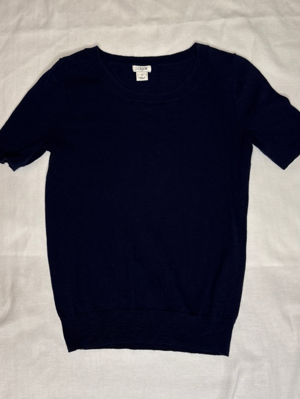 J. Crew Men's Crewneck Short-Sleeve Sweater in Navy